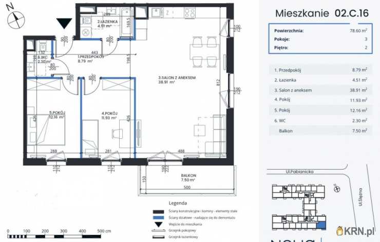 3 pokojowe, Wrocław, Krzyki, ul. , Mieszkanie  na sprzedaż