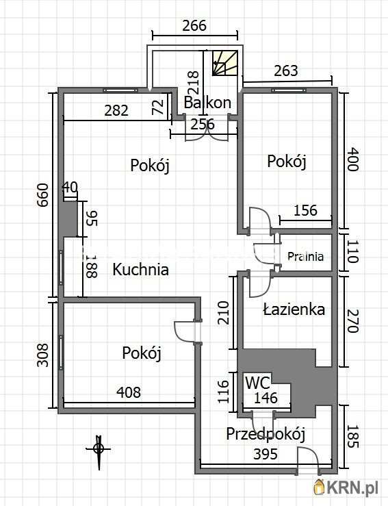 3 pokojowe, Mieszkanie  do wynajęcia, Kraków, Dębniki, ul. gen. A. J. Madalińskiego