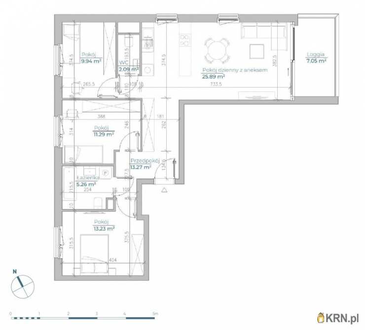 Mieszkanie  na sprzedaż, Kraków, Grzegórzki, ul. Dąbska, 4 pokojowe