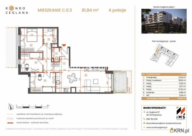 Katowice, ul. Ceglana, Mieszkanie  na sprzedaż, 4 pokojowe