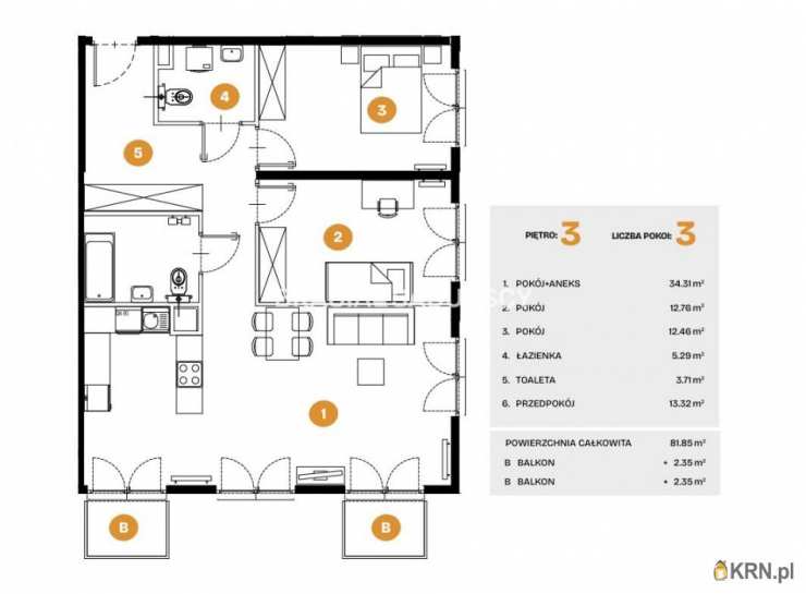 Kraków, Bronowice, ul. Na Błonie, Mieszkanie  na sprzedaż, 3 pokojowe