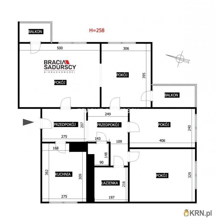 4 pokojowe, Kraków, Podgórze/Płaszów, ul. Myśliwska, Mieszkanie  na sprzedaż