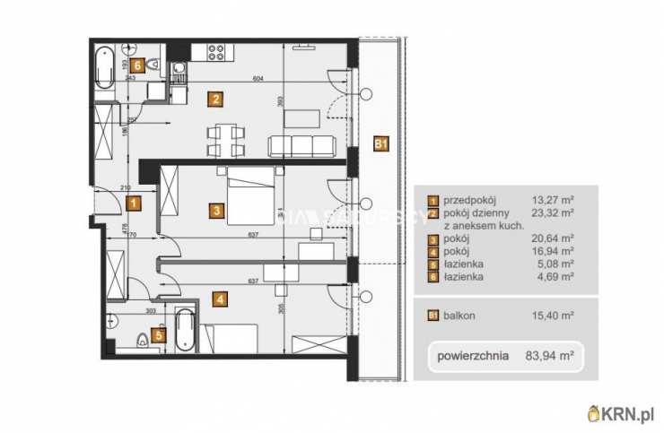 Kraków, Dębniki, ul. dr. J. Babińskiego, Mieszkanie  na sprzedaż, 3 pokojowe