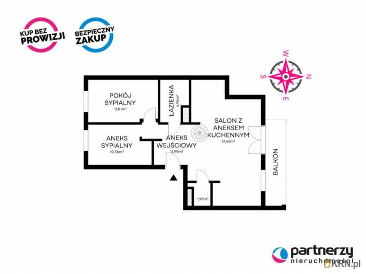 Mieszkanie  na sprzedaż, Gdynia, Mały Kack, ul. Sopocka, 4 pokojowe