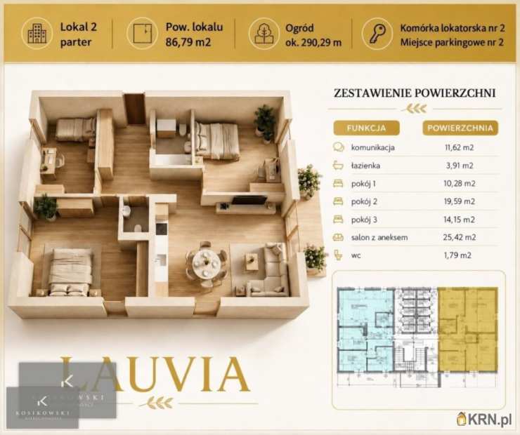 4 pokojowe, Namysłów, ul. B. Leśmiana, Mieszkanie  na sprzedaż