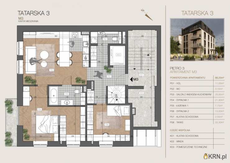 Mieszkanie  na sprzedaż, Kraków, Zwierzyniec, ul. Tatarska, 3 pokojowe