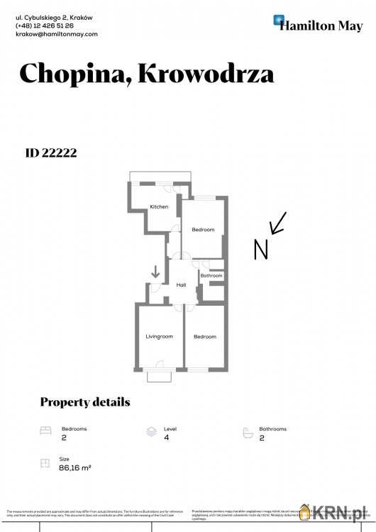 Mieszkanie  na sprzedaż, 3 pokojowe, Kraków, Krowodrza/Łobzów, ul. F. Chopina