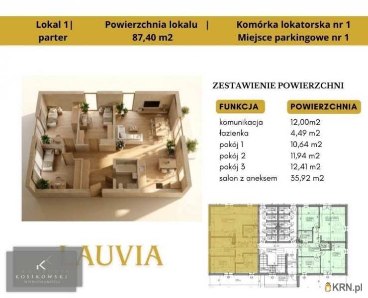 Mieszkanie  na sprzedaż, Namysłów, ul. B. Leśmiana, 4 pokojowe