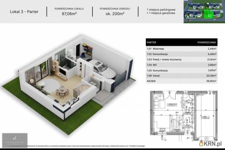 4 pokojowe, Rychtal, ul. , Mieszkanie  na sprzedaż