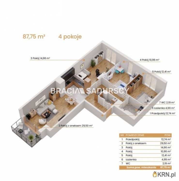Mieszkanie  na sprzedaż, 4 pokojowe, Katowice, ul. Ceglana