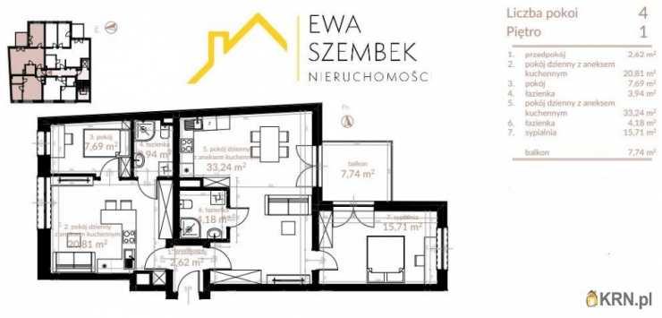 Mieszkanie  na sprzedaż, Kraków, Krowodrza/Łobzów, ul. J. Lea, 4 pokojowe