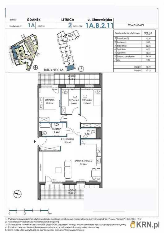 4 pokojowe, Gdańsk, Letnica, ul. Starowiejska, Mieszkanie  na sprzedaż