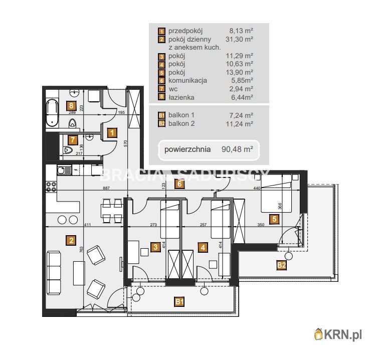Bracia Sadurscy Oddział BS2 Rynek Pierwotny, Mieszkanie  na sprzedaż, Kraków, Dębniki, ul. dr. J. Babińskiego