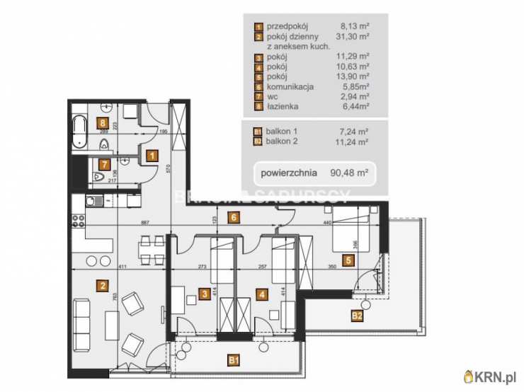 Bracia Sadurscy Oddział BS2 Rynek Pierwotny, Mieszkanie  na sprzedaż, Kraków, Dębniki, ul. dr. J. Babińskiego