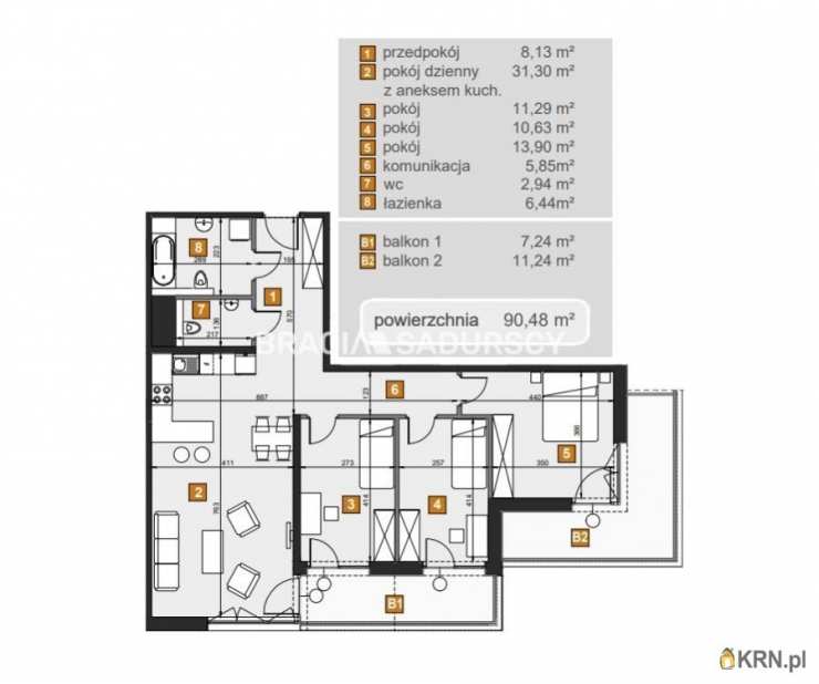 Bracia Sadurscy Oddział BS2 Rynek Pierwotny, Mieszkanie  na sprzedaż, Kraków, Dębniki, ul. dr. J. Babińskiego