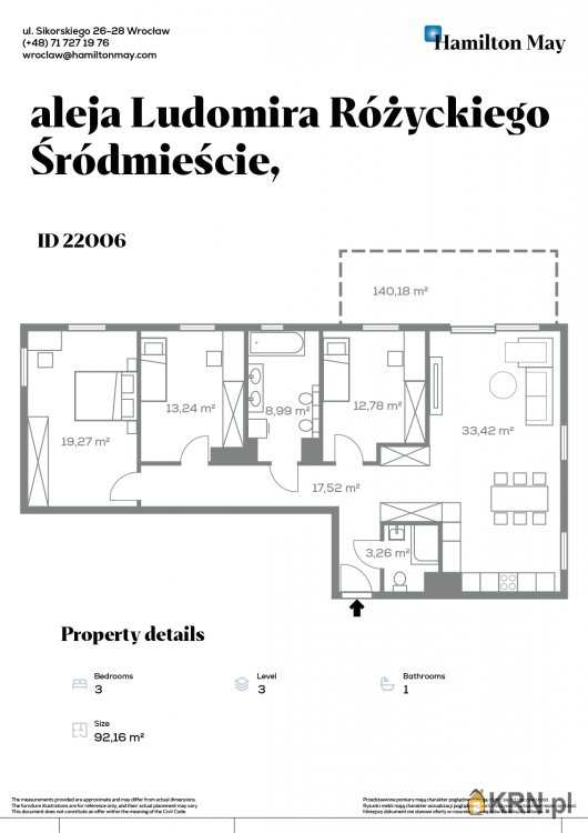 Hamilton May, Mieszkanie  na sprzedaż, Wrocław, Śródmieście, ul. L. Różyckiego